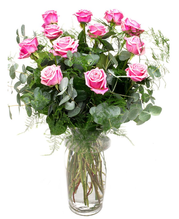 Roses & Foliage - Long Stemmed - Pink Roses & Foliage - Long Stemmed - Pink
