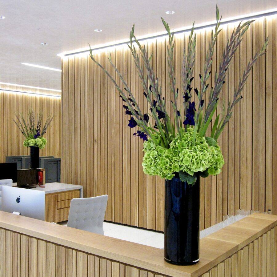 Corporate Vases - Gladioli Hydrangea - Square Corporate Vases - Gladioli Hydrangea - Square